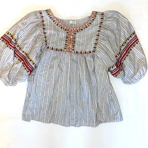 Zara TRF Collection boho embroidered top
